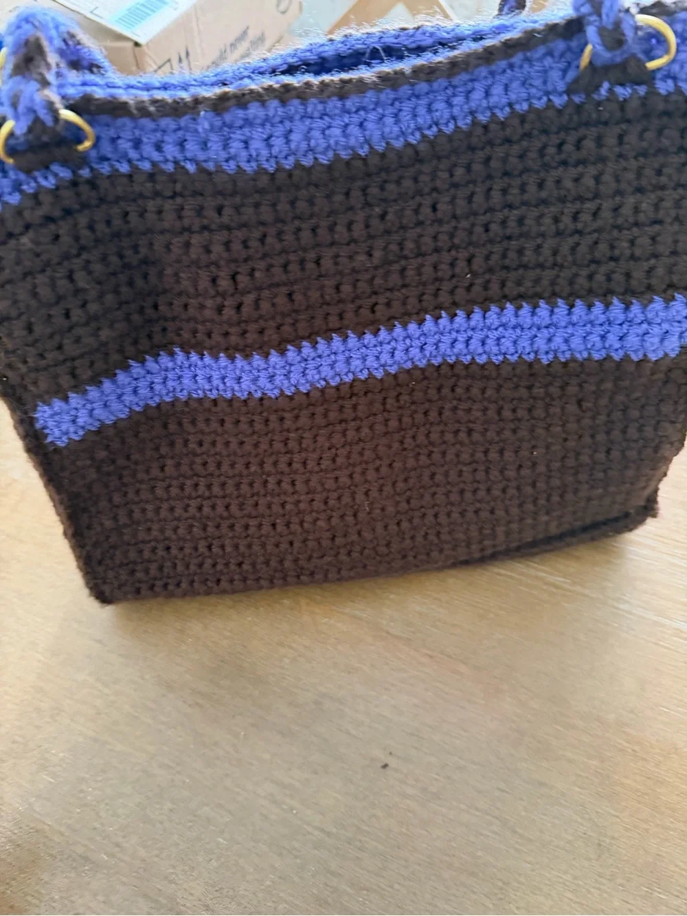 Y2K Crochet Tote Bag in Brown and Purple - Women Bags